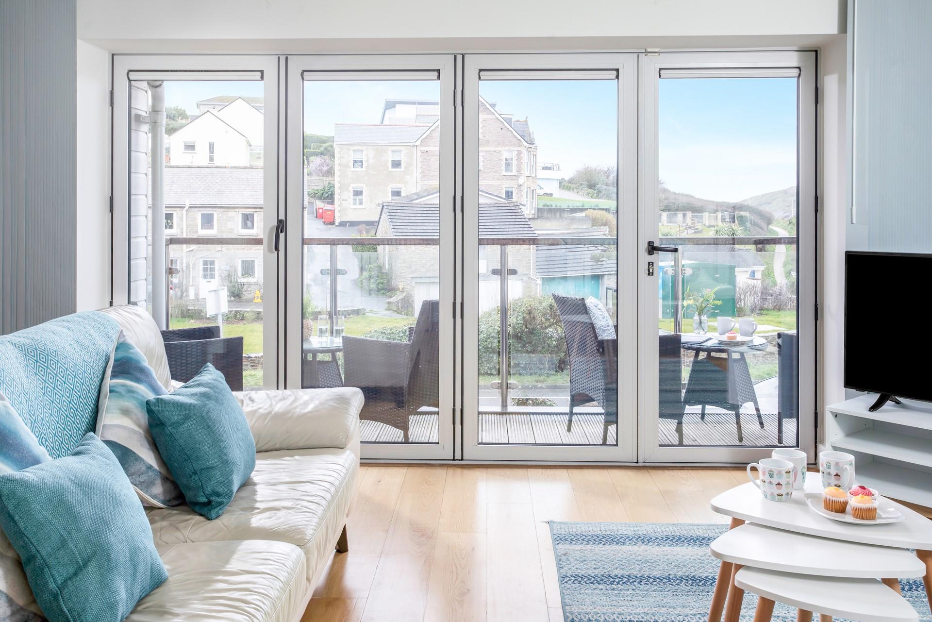 Sink into the comfortable sofa and enjoy a movie night in the evening.