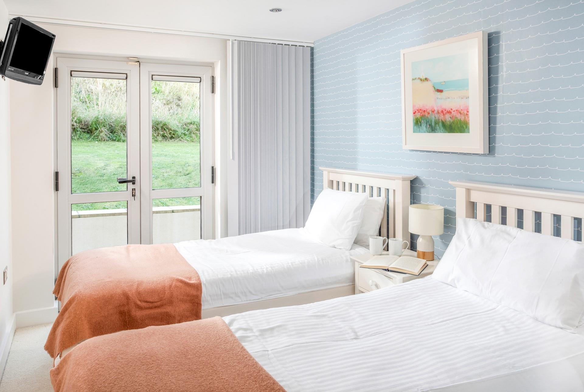 Twin beds are perfect for young adults or children.