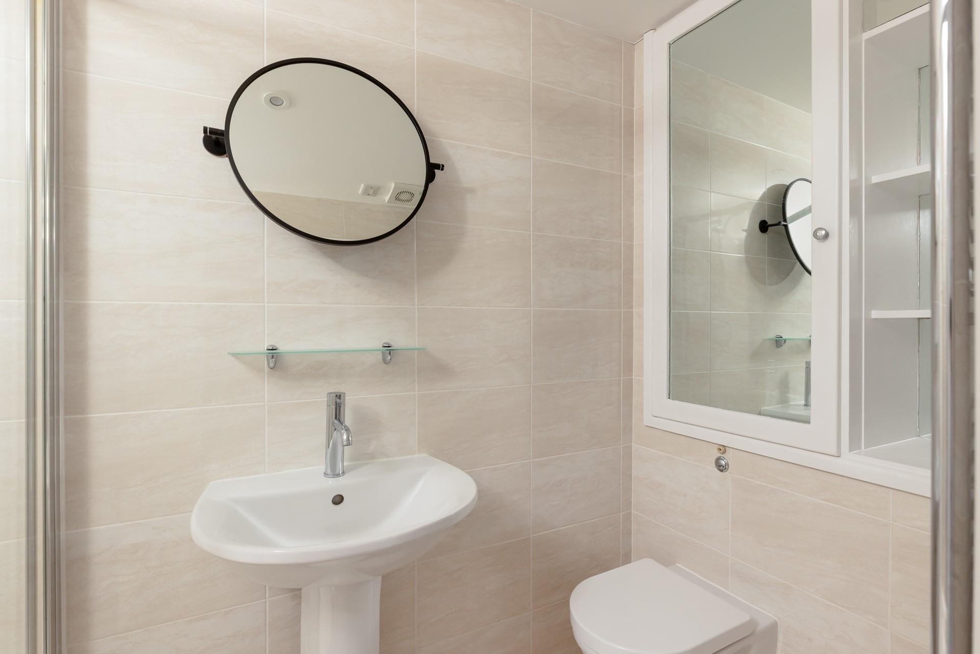 Get ready for the day in the shower room.