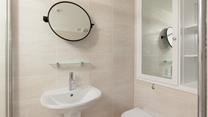 Get ready for the day in the shower room.