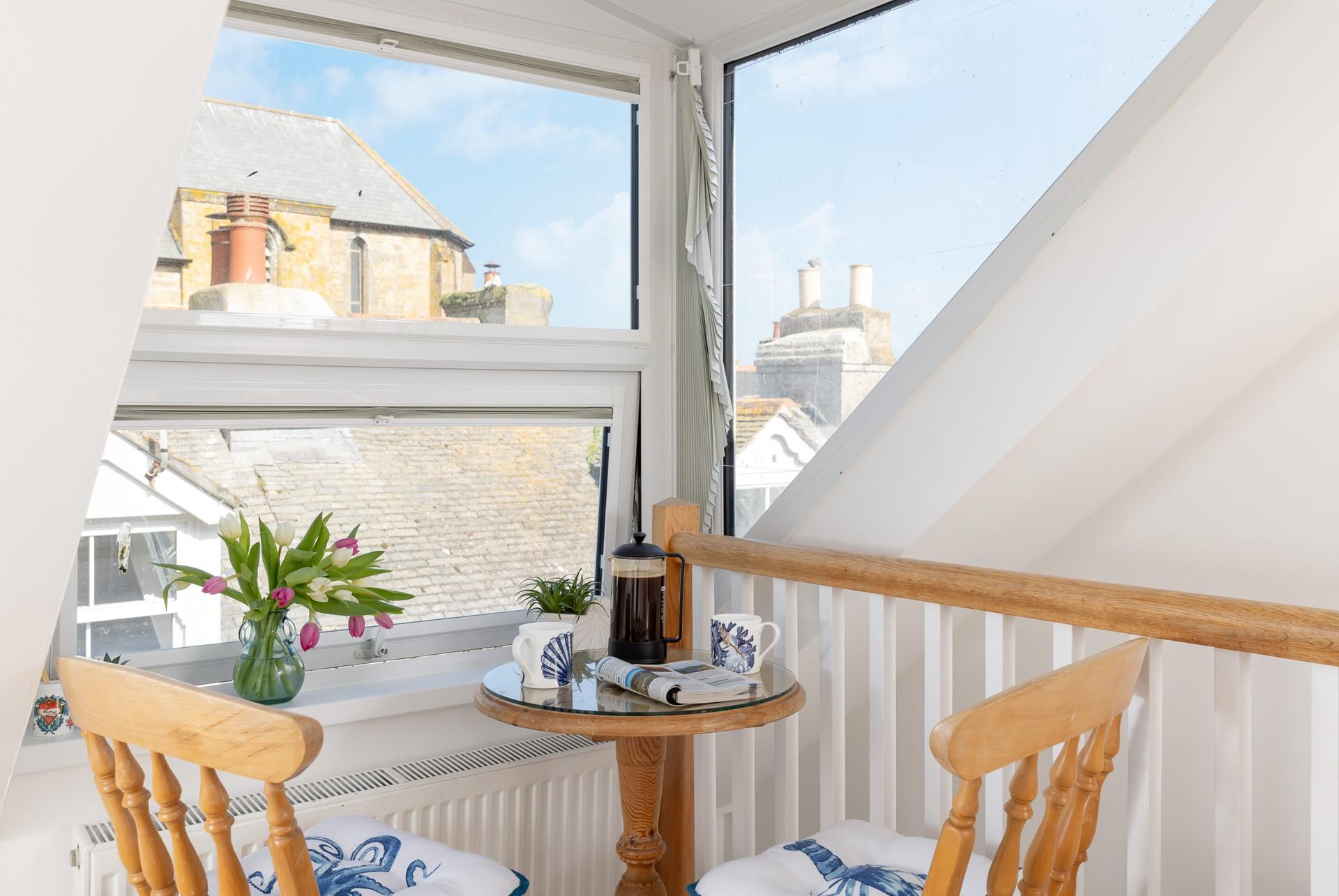 Enjoy a cup of tea before your day begins. 