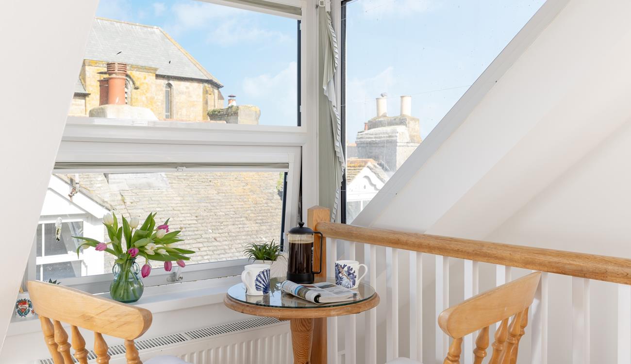 Enjoy a cup of tea before your day begins. 