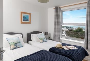 Bedroom 2 benefits from glorious sea views.