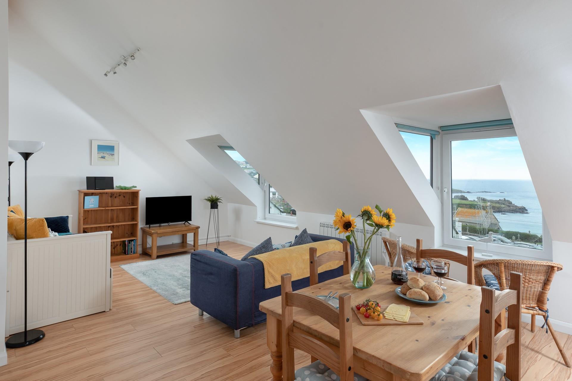 The open plan living ensures the property is wonderfully bright and airy.