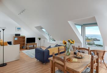The open plan living ensures the property is wonderfully bright and airy.