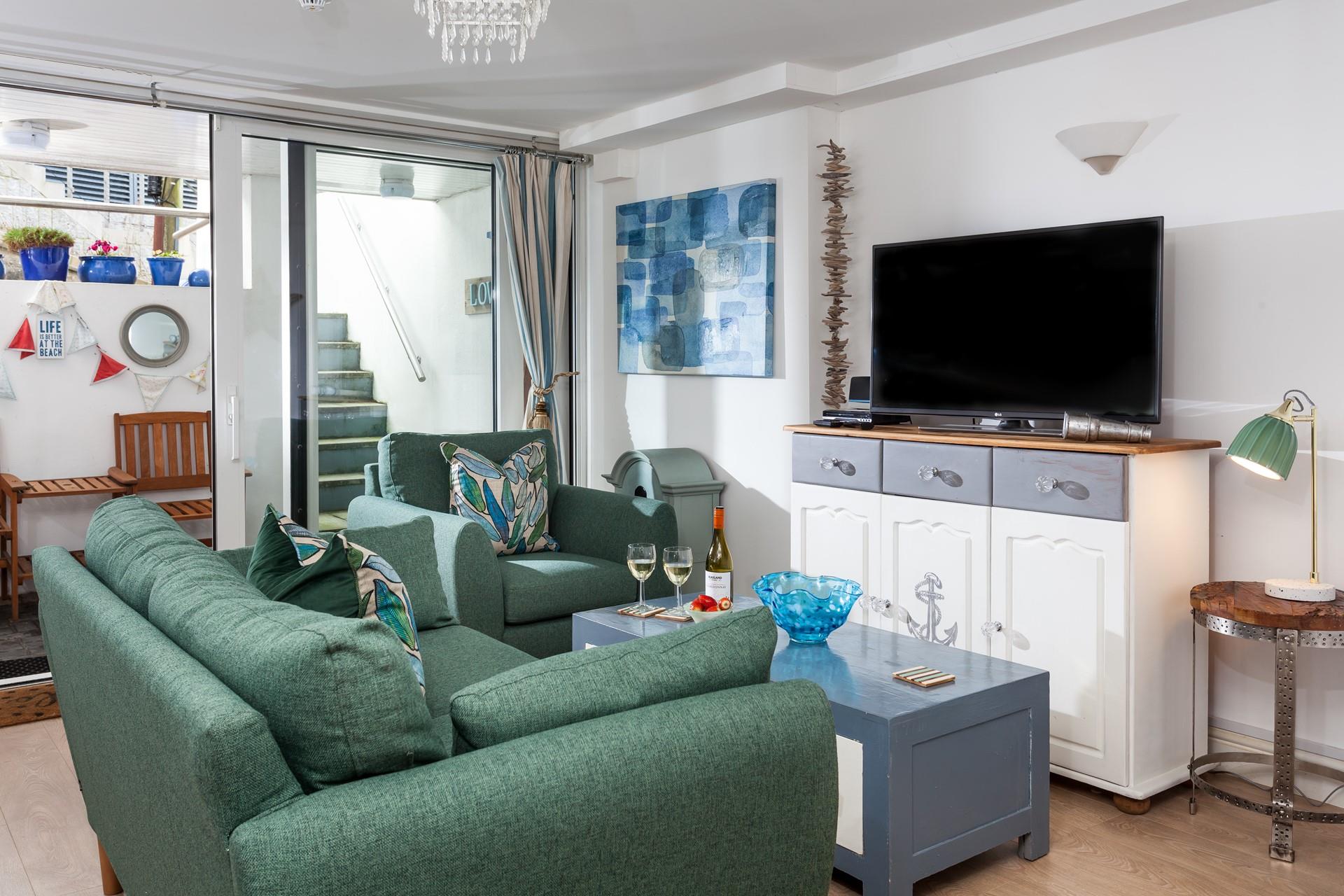 Put your feet up after a beach day and chill out in front of the TV.