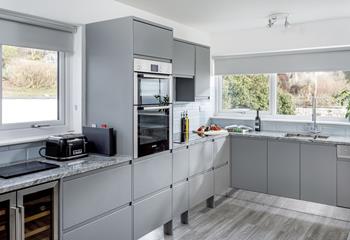 The modern kitchen is perfect for the chef of the family to cook up a storm.