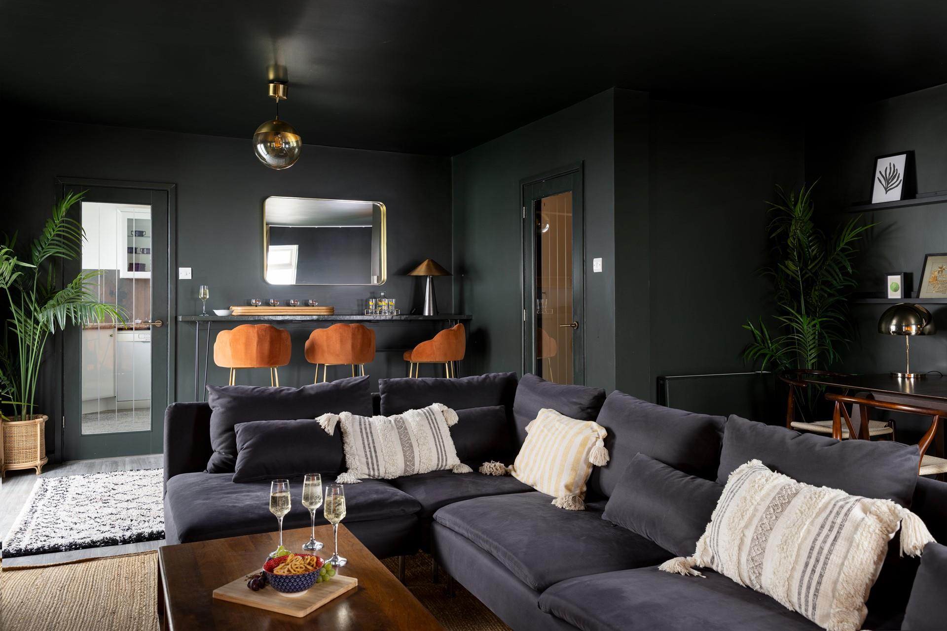 The second sitting room offers additional space for the whole family to relax.