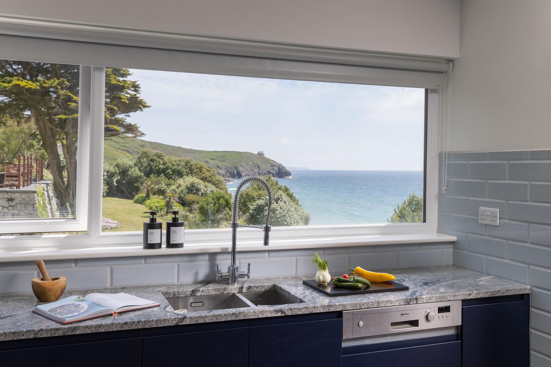 You can even enjoy the sea views from the kitchen sink!