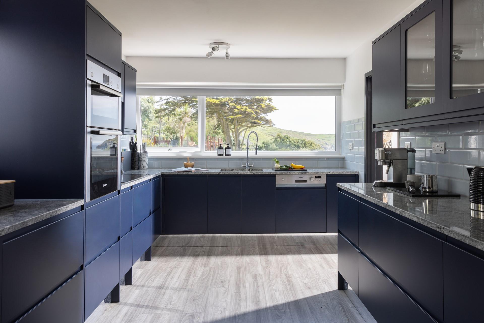 You'll fine all the mod cons you need, including an American style fridge with ice maker, coffee machine, and wine fridge!