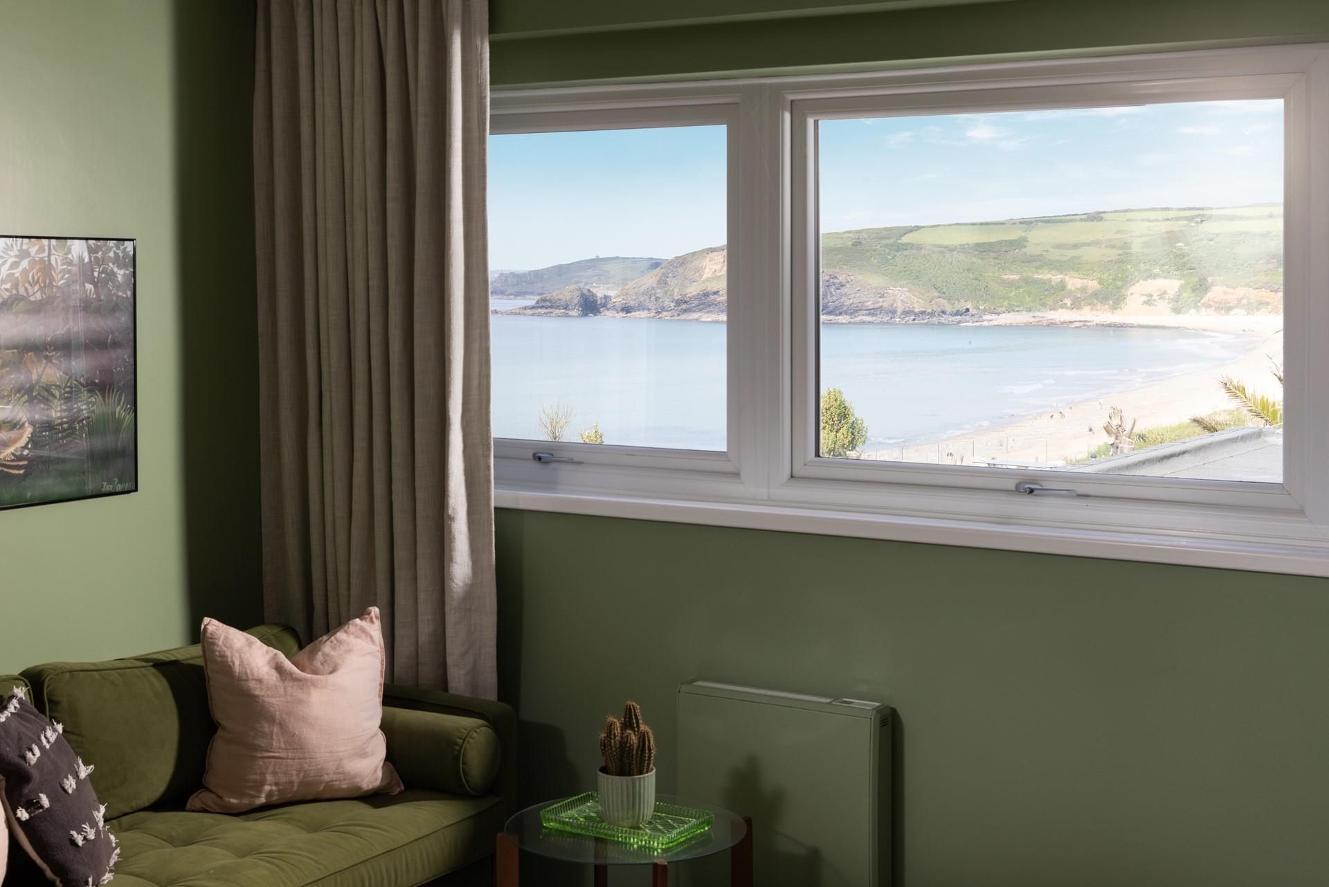 More beautiful views of the Cornish coastline from bedroom 2!