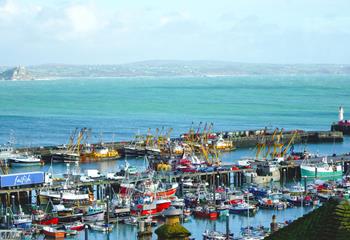 Newlyn Harbour is famous for the quality of fish which you can find in many local fishmongers.