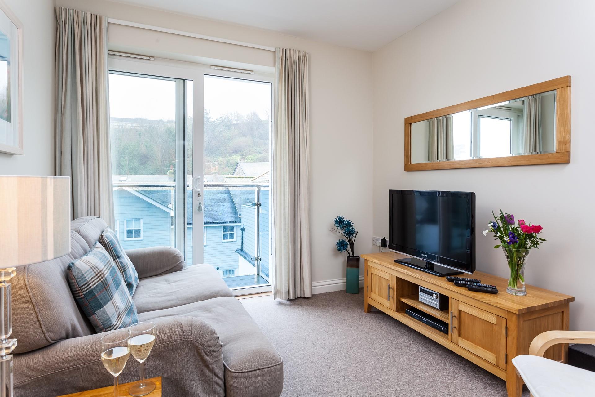 Slide open the balcony doors and let in the fresh Cornish air on summer afternoons!