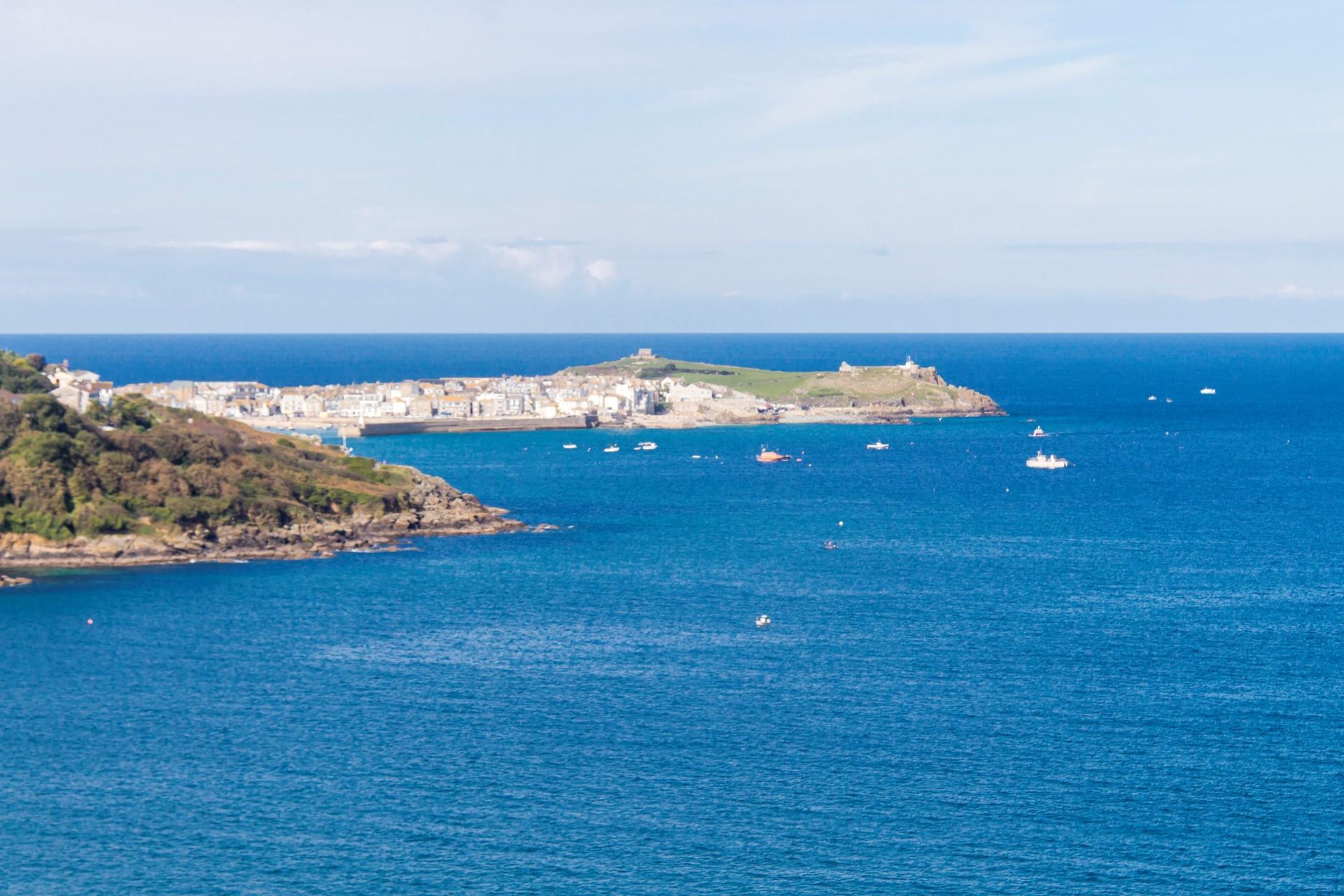 St Ives can be seen in the near distance. 