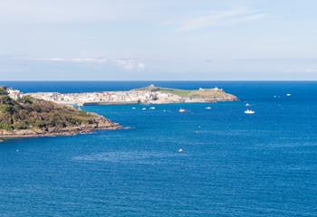 St Ives can be seen in the near distance. 