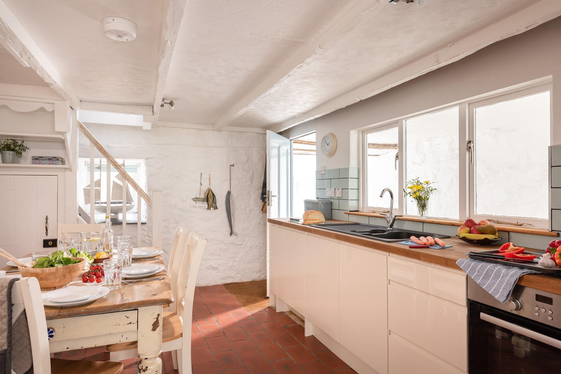 A traditional cottage kitchen provides you with all you need to rustle up delicious meals.