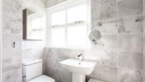 The family bathroom is the perfect space to get ready in the morning.