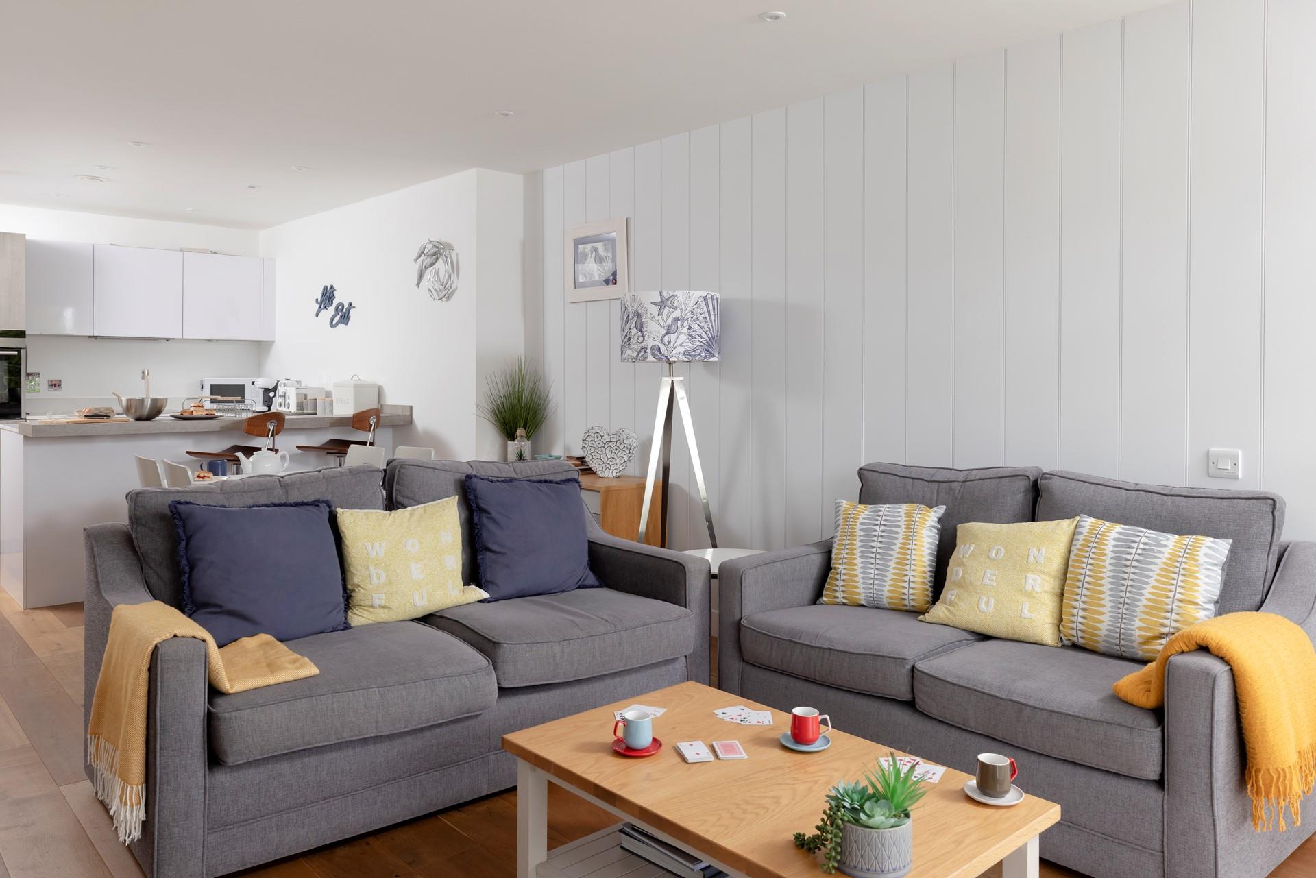 Nautical décor reflects the property's close proximity to the sea. 