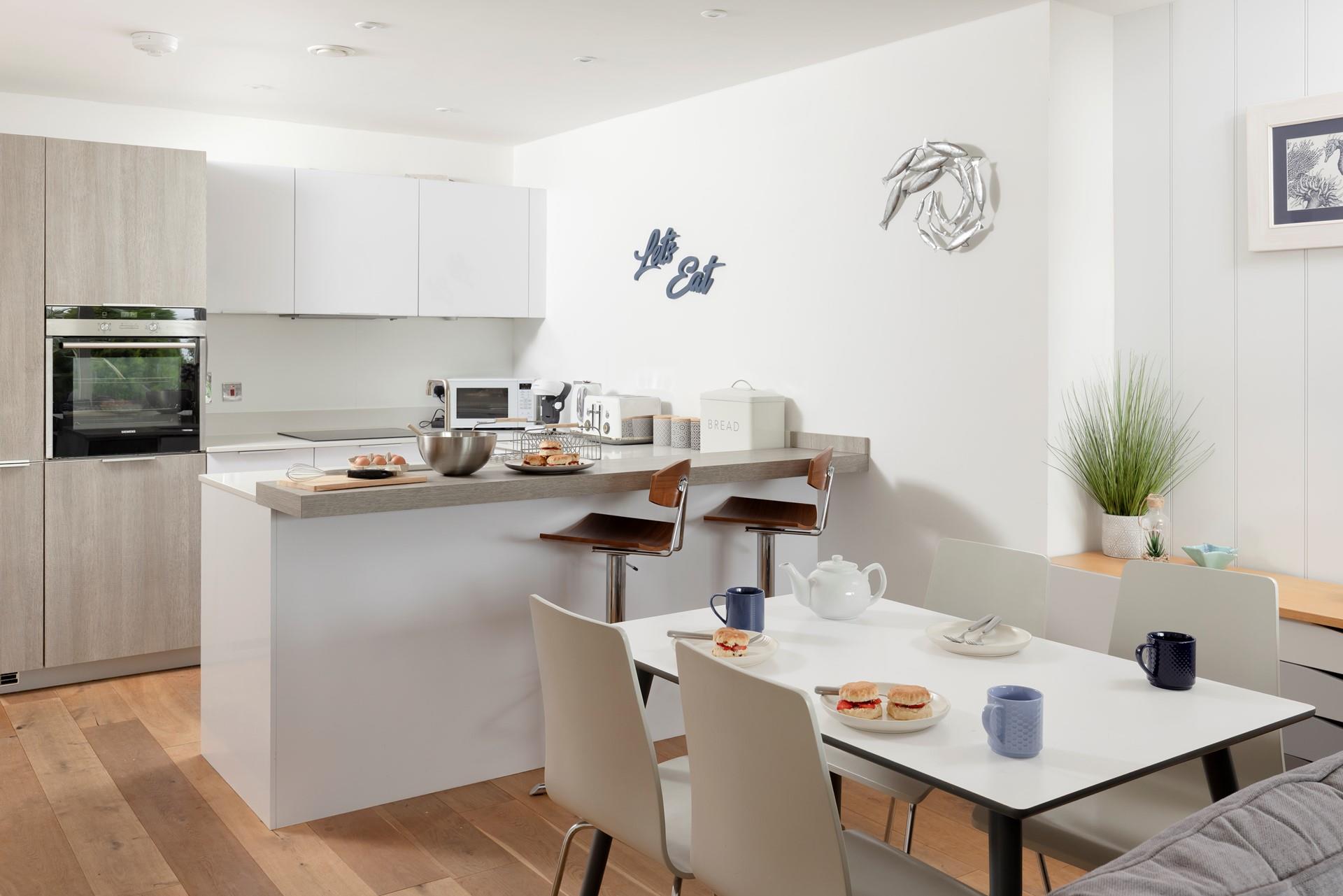 Enjoy a relaxing lunch at the dining table before heading back out to explore St Ives. 