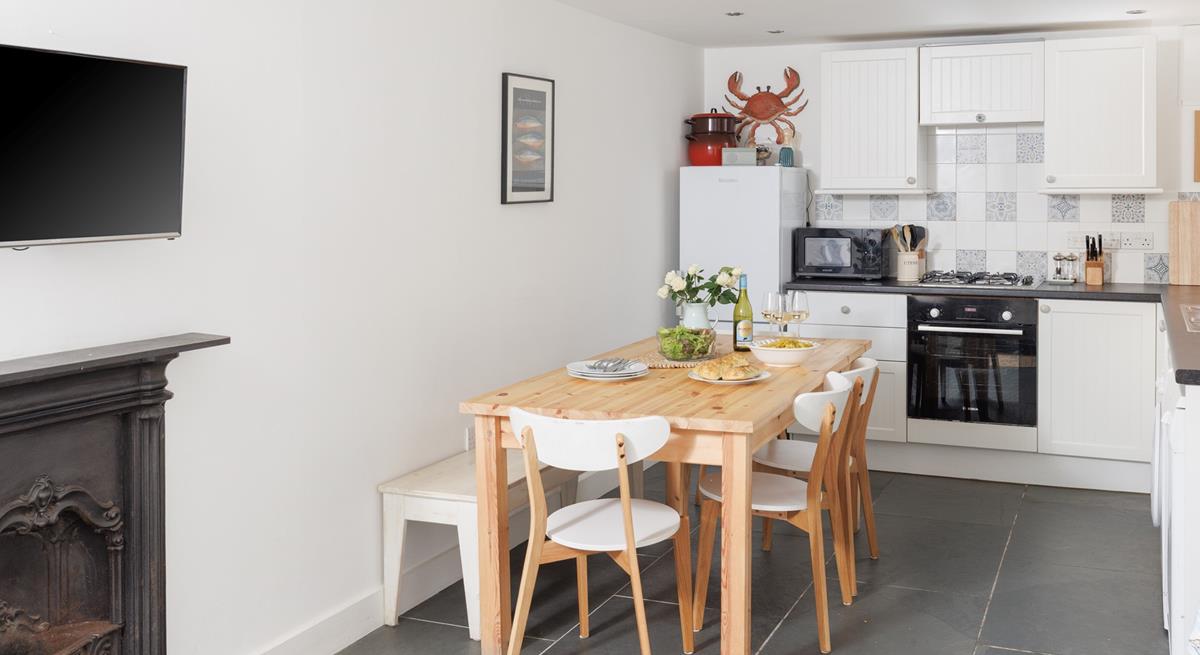 The modern kitchen is equipped with all the amenities you need.