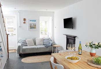 Coastal colours feature in this seaside cottage.