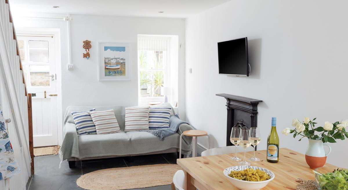 Coastal colours feature in this seaside cottage.
