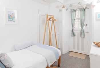 The single bedroom is ideal for an adult or child.
