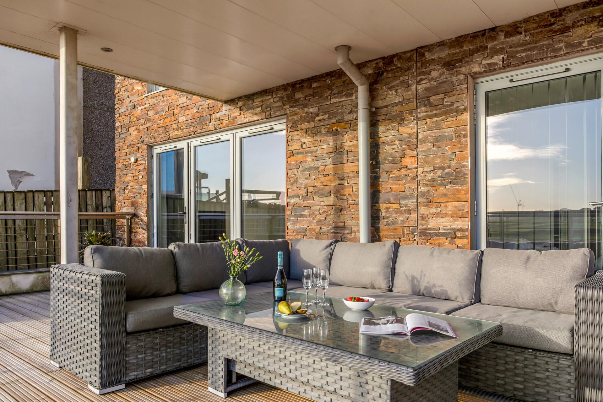 Sit back, relax, listen to the sounds of the seaside and enjoy people watching from the spacious terrace.