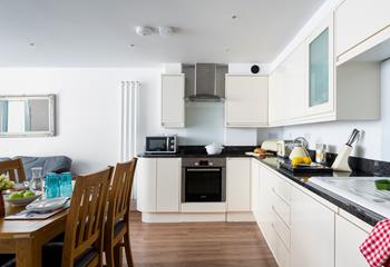 Bright and modern, the kitchen is a pleasure to cook in.