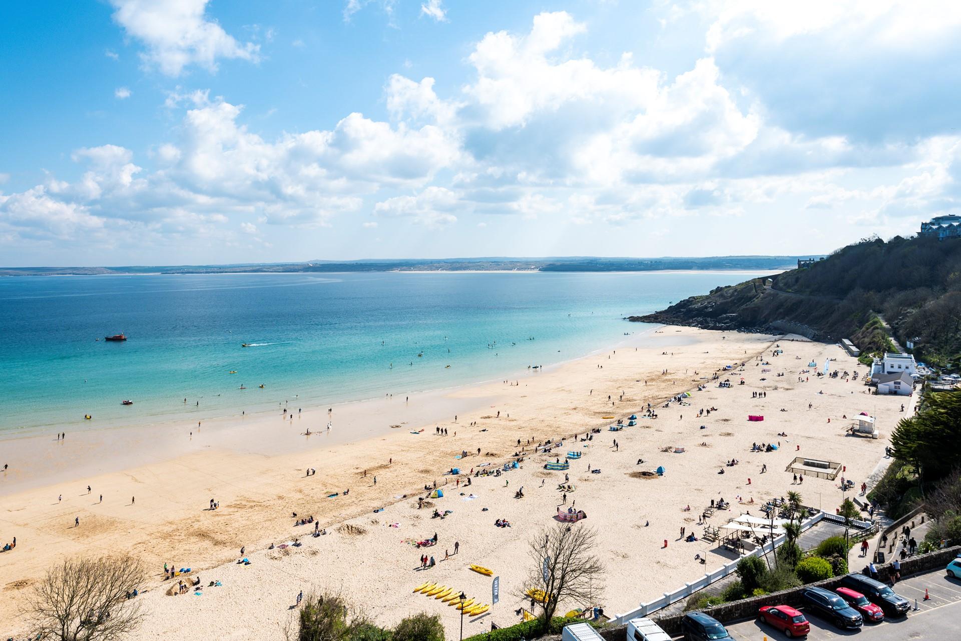 Porthminster beach is a fabulous spot for all ages, offering golden sand and turquoise water.