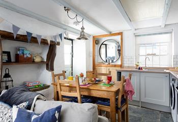 The characterful kitchen is well-equipped to cook up a storm.