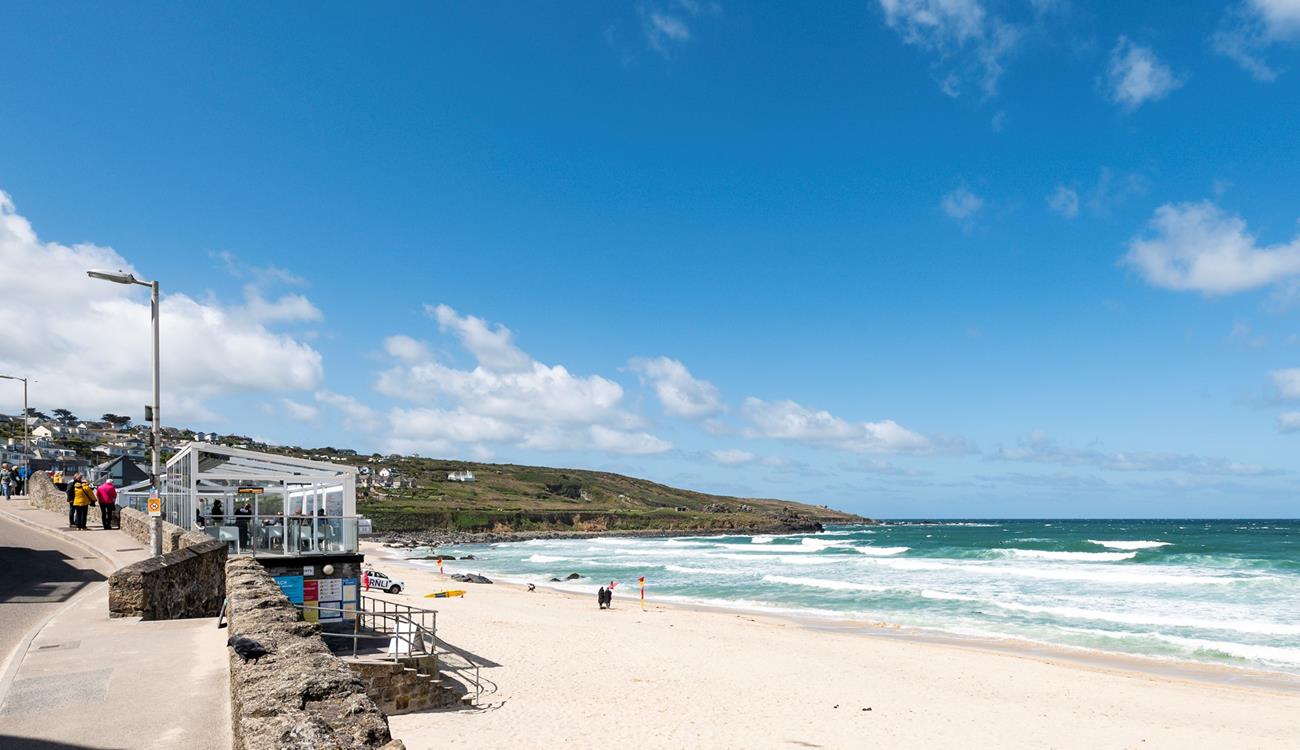 Spend your days relaxing on the soft sands of Porthmeor beach.