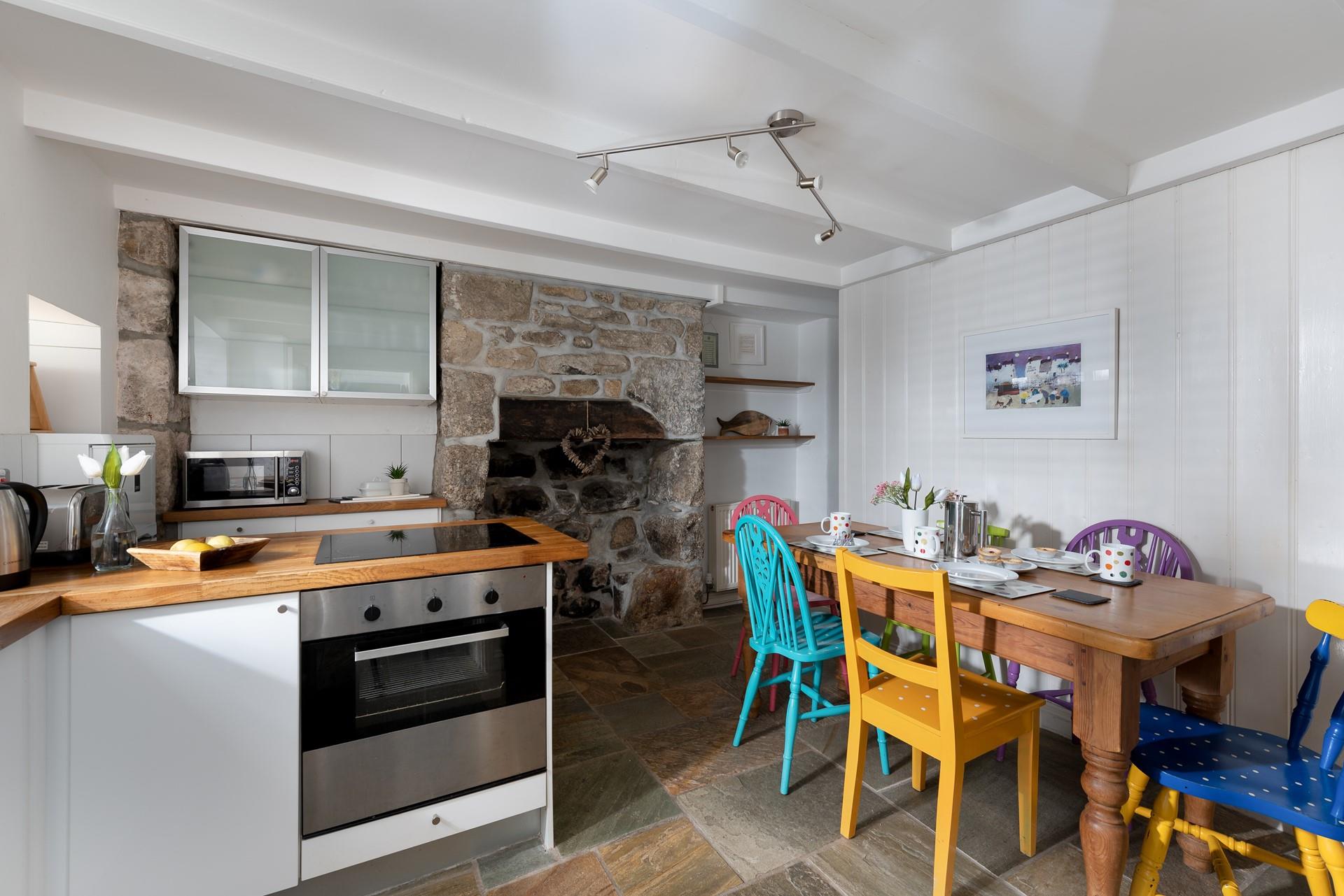 Colourful chairs bring all the fun of a trip to the seaside indoors.