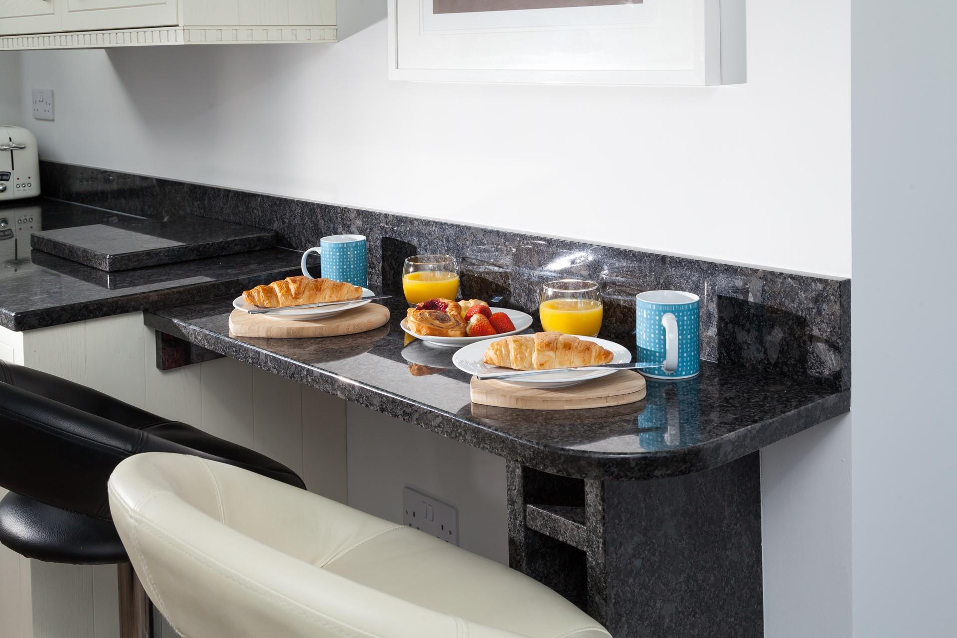 Treat yourself to a delicious breakfast of fresh pastries before heading to the beach.