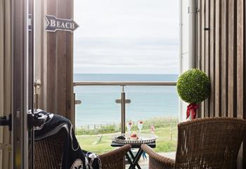 Take in the sea views from the balcony where you can enjoy a glass of your favourite drink whilst watching the surf. 