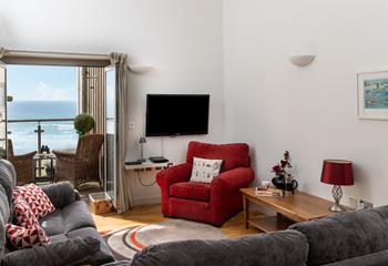 With two sofas and an armchair, there is ample seating for the whole family!