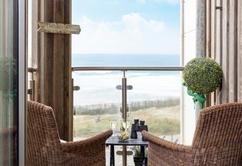 Take in the sea views from the balcony where you can enjoy a glass of your favourite drink whilst watching the surf. 