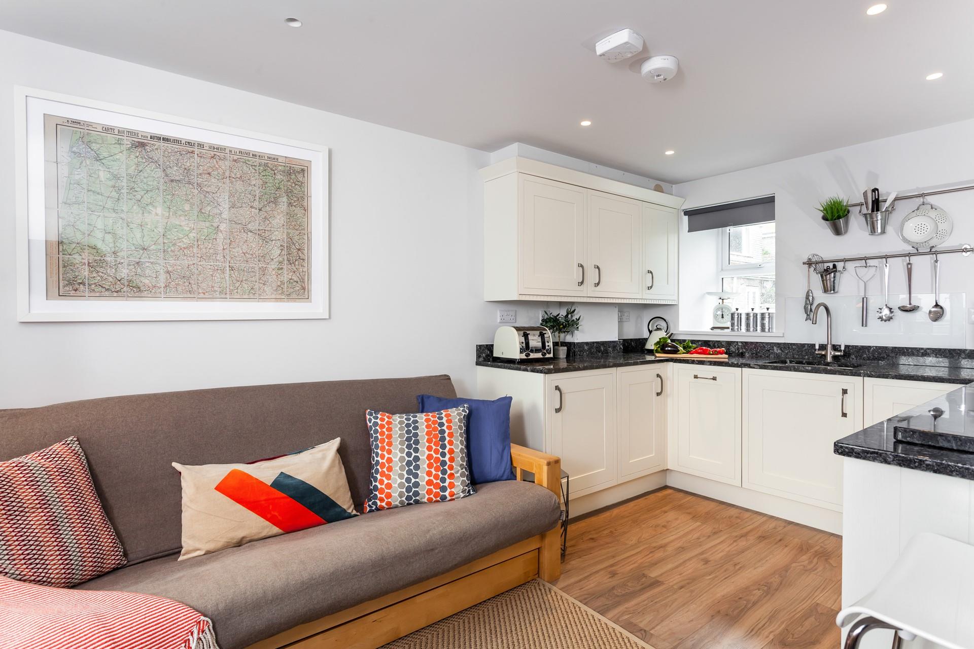 Fun colours are reminiscent of the seaside, reminding you just how close to the beach you are!