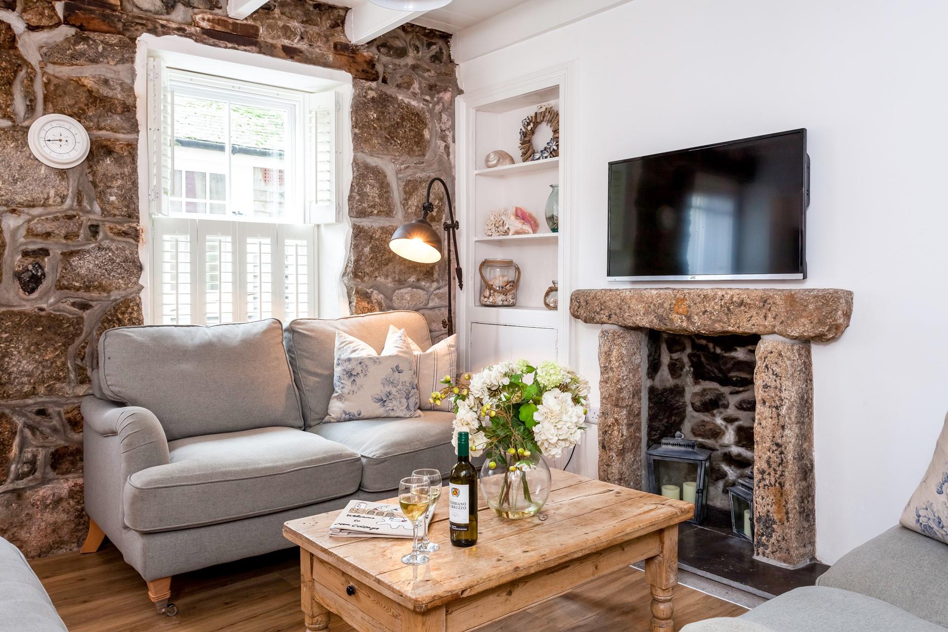 The granite walls and beams are in keeping with the character of this cosy cottage.