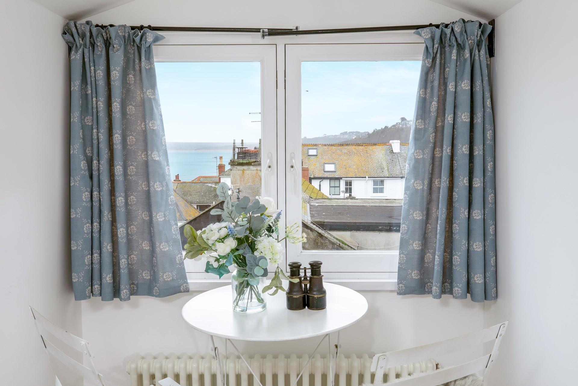 Enjoy sea views across the rooftops of St Ives.