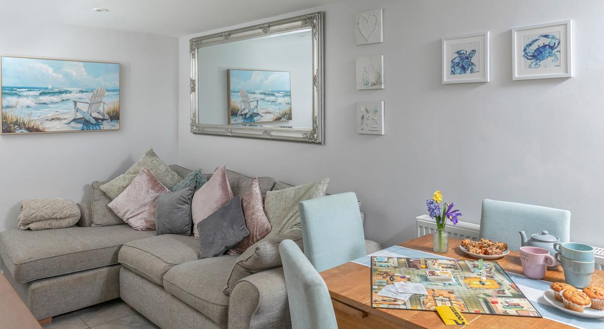 The living area is beautifully decorated with a homely feel.