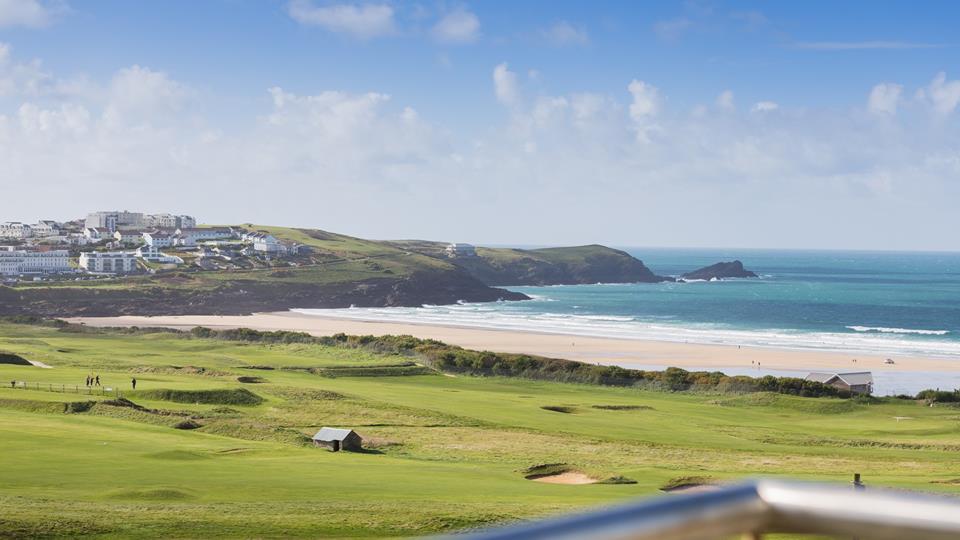 View from the balcony over Fistral Beach. 