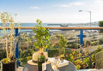 Pour yourself a drink and enjoy the sea views.