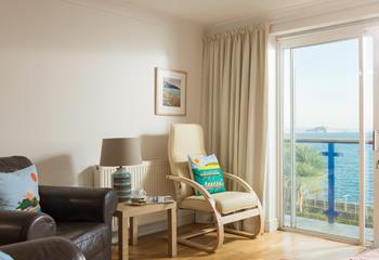 Sip a cuppa whilst enjoying the views across to St Michael's Mount.