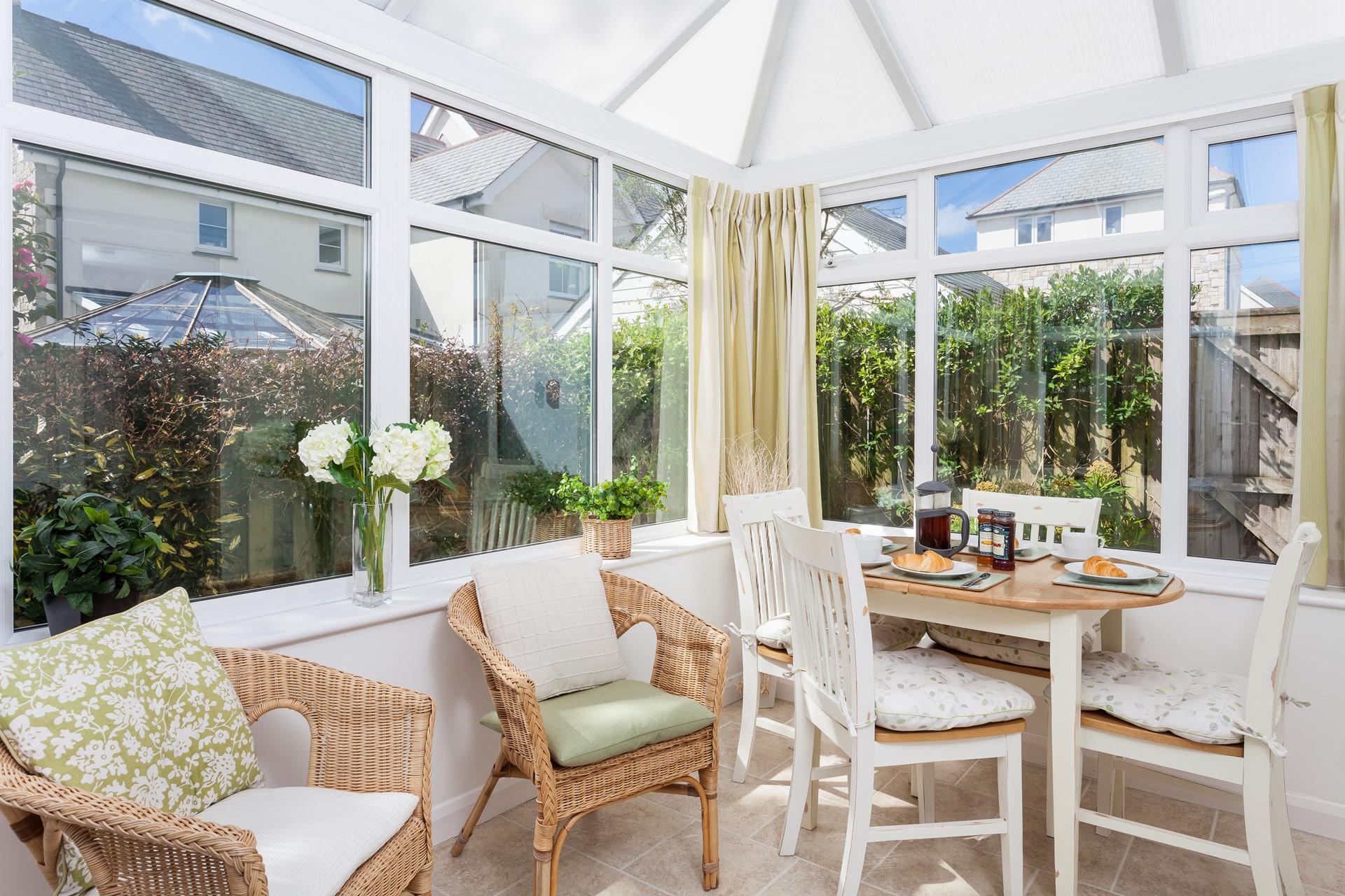 Enjoy breakfast in the conservatory before heading out to the beach.