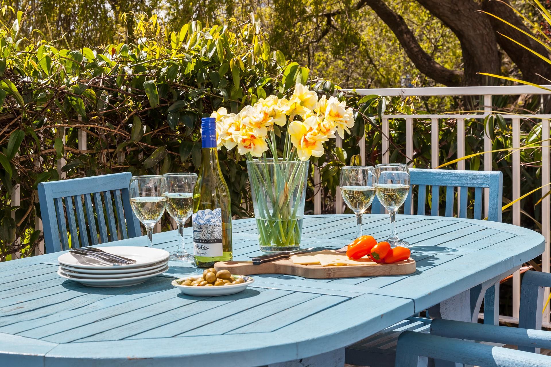 Treat yourself to long lazy lunches in the peaceful garden.