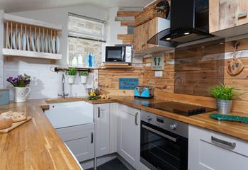 A beautiful rustic kitchen oozing style with all you need to prepare a meal for the family.