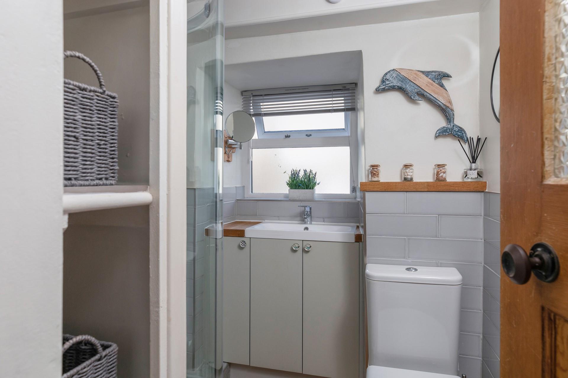 The shower room is ideal for washing the day away.