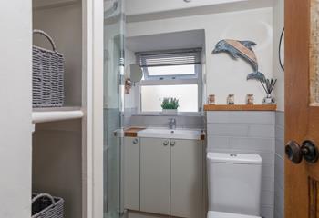 The shower room is ideal for washing the day away.