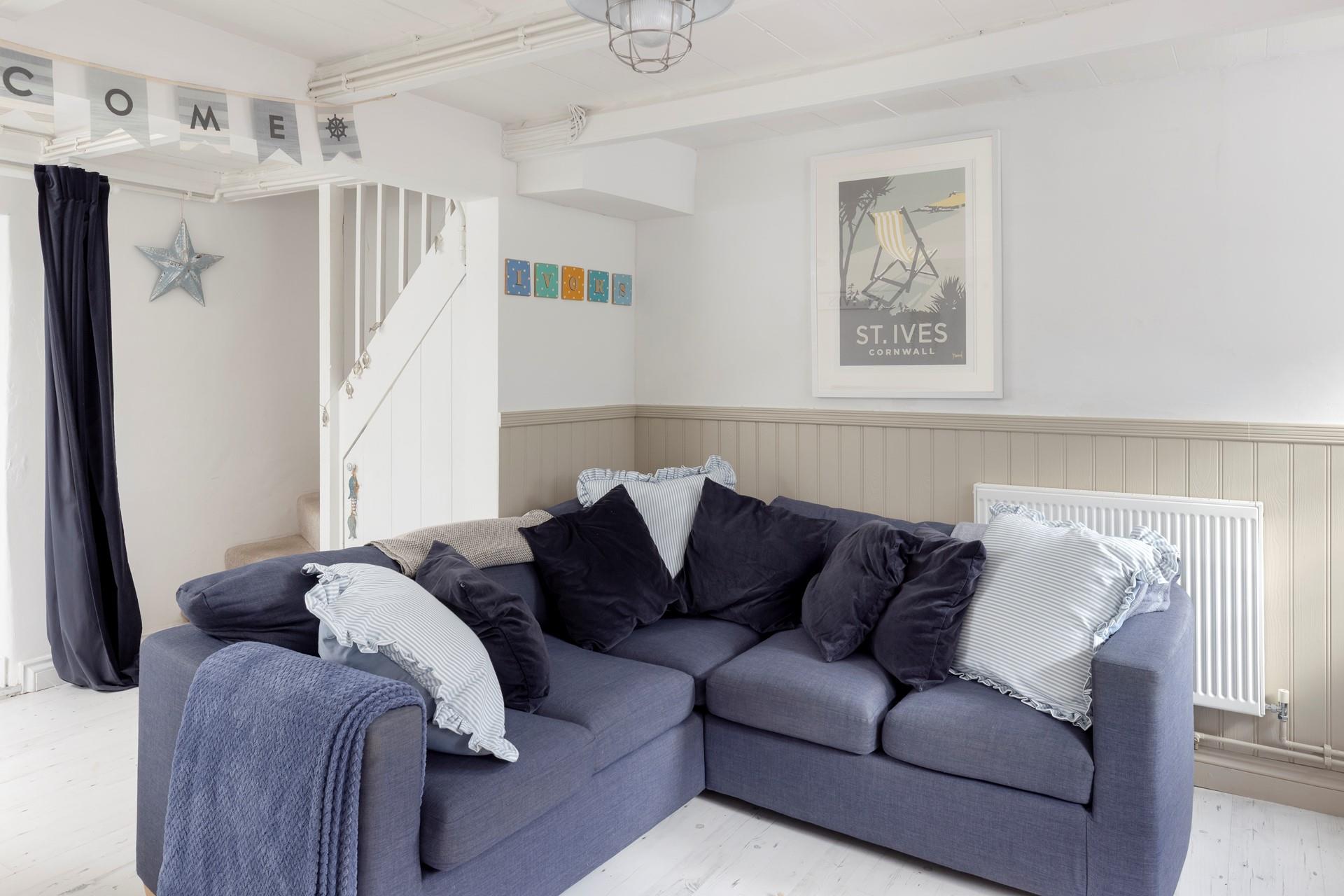 Lounge on the plush sofa and pop on a film after a busy day exploring St Ives.